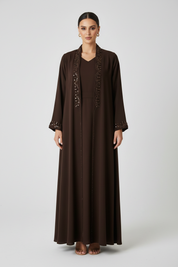 C 1973-03 Brown Beaded Abaya