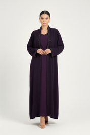 C 1973 Dark Purple Beaded Abaya