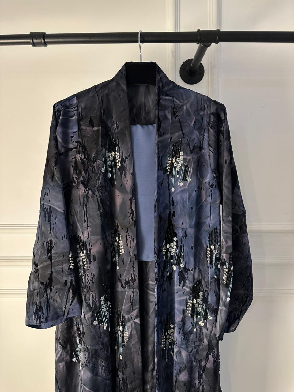 C 1976 Space Blue Beaded Abaya