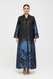 C 1977-02 Cobalt Blue Floral Abaya