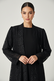 C 1980 Black Dantel Abaya