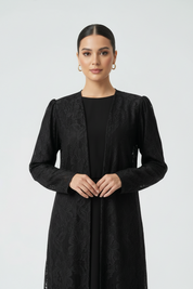 C 1983 Black Dantel Abaya