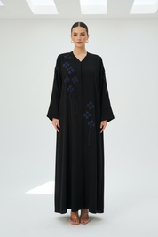 C 1984 Black Floral Beaded Abaya