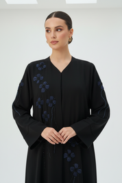 C 1984 Black Floral Beaded Abaya