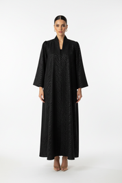 C 1985 Black Printed Abaya