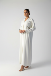 C 1989 White Beaded Abaya
