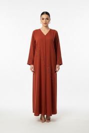 C 1992 Burnt Orange Beaded Abaya