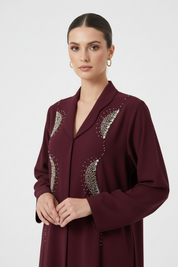 C 1993 Burgundy Beaded Abaya