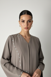 C 1994 Taupe Beaded Abaya