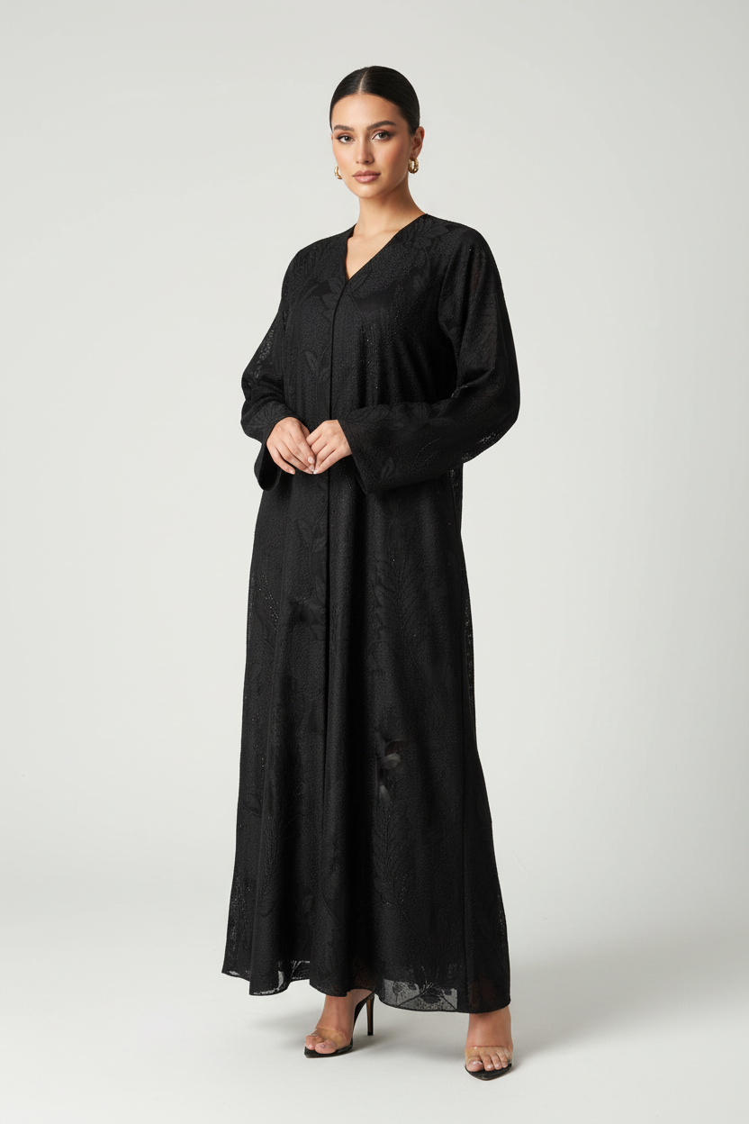 C 1999 Black Crystal Dantel Abaya