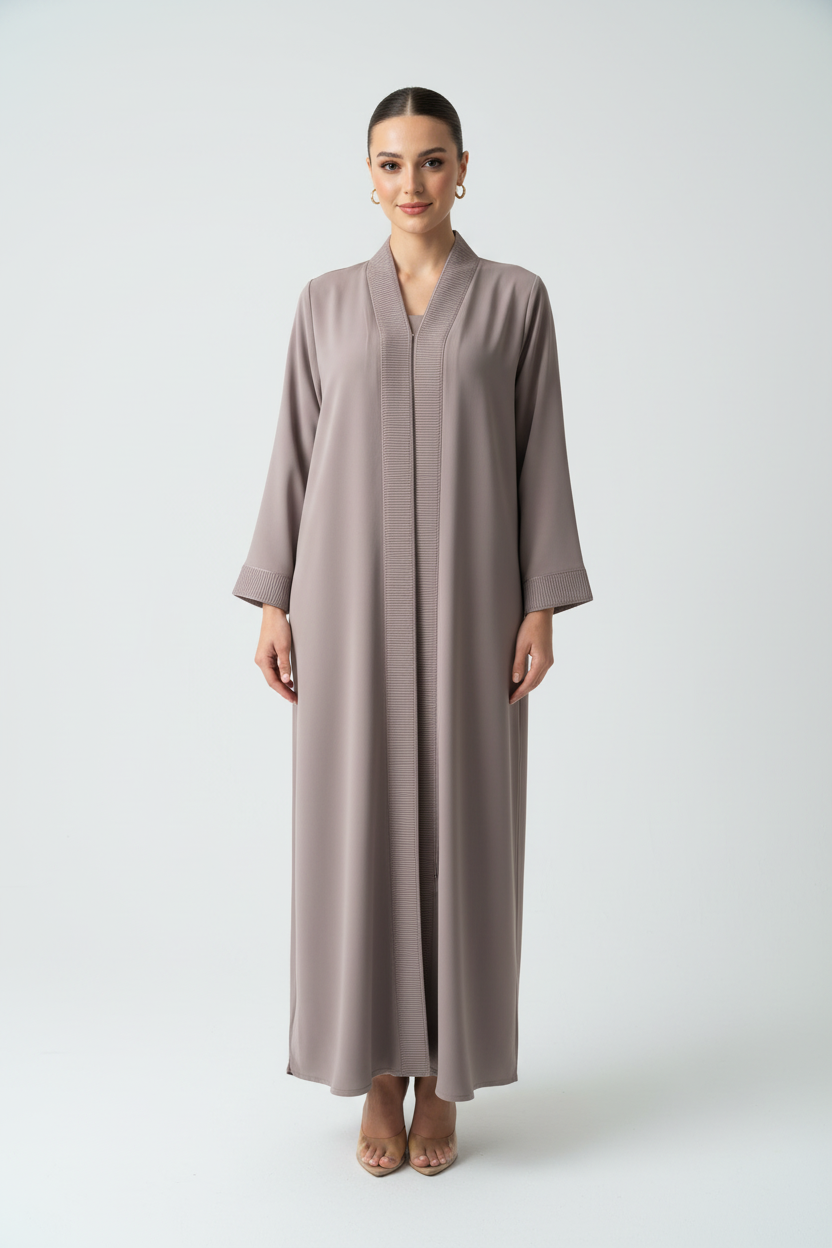 C 2003 Mauve Embroidered Abaya