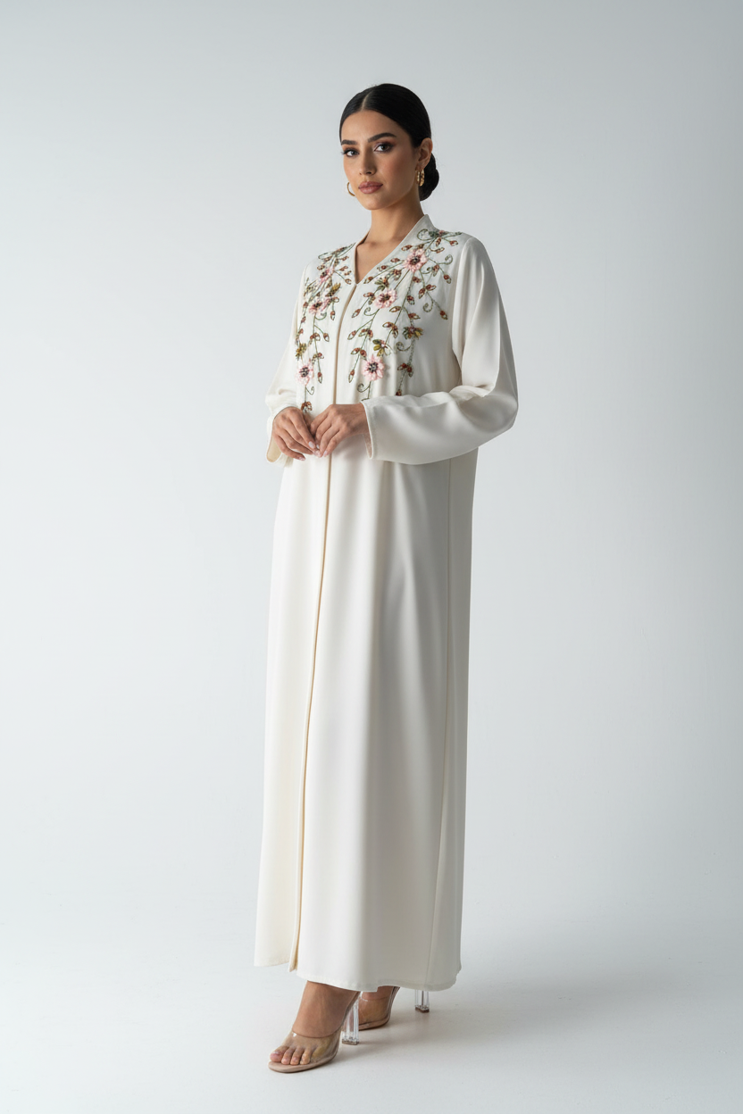 C 2005 White Beaded Abaya