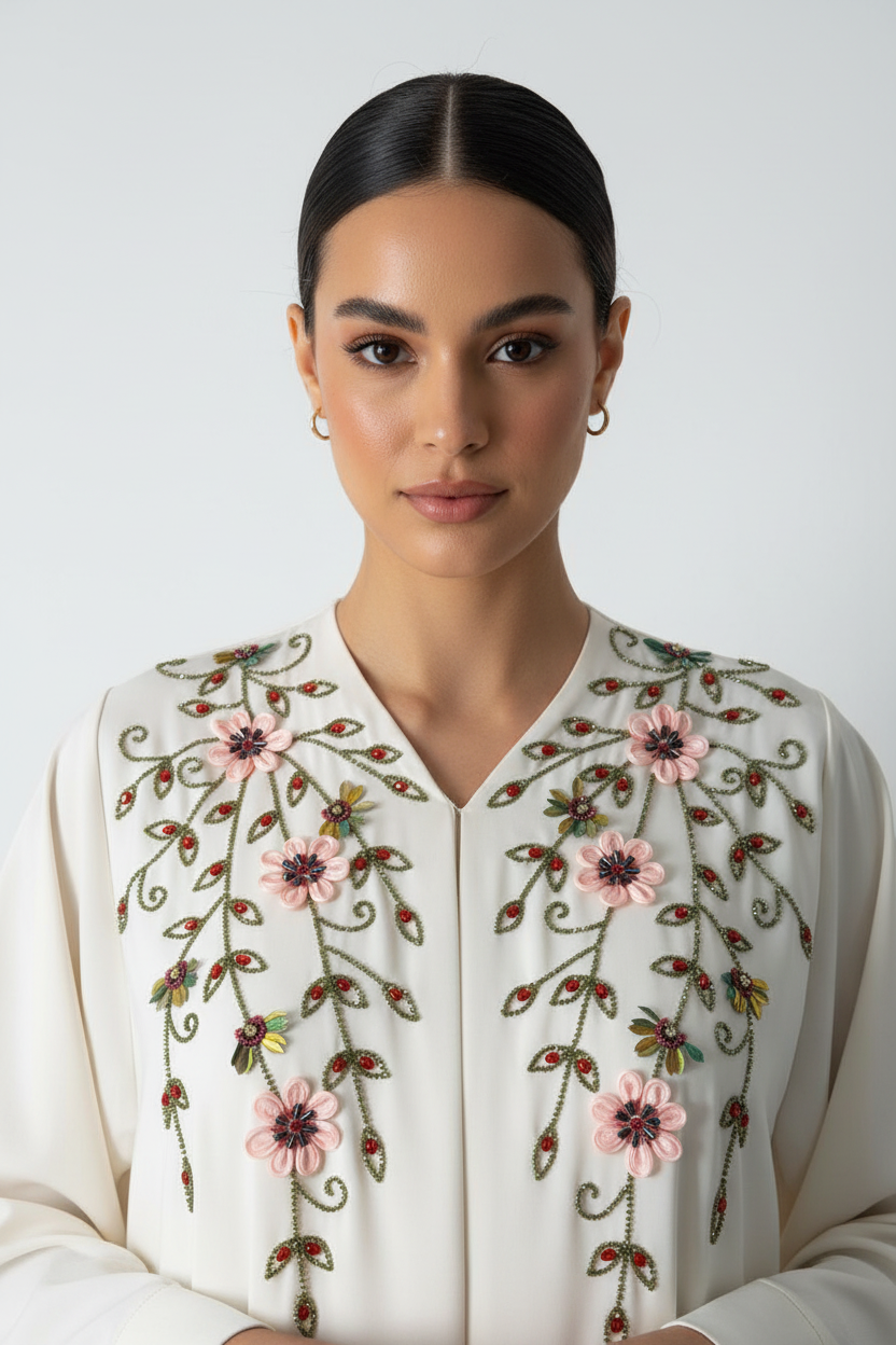 C 2005 White Beaded Abaya