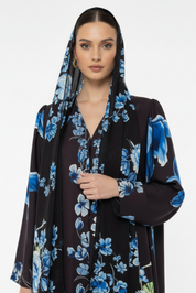 C 2010 Brown Floral Printed Abaya
