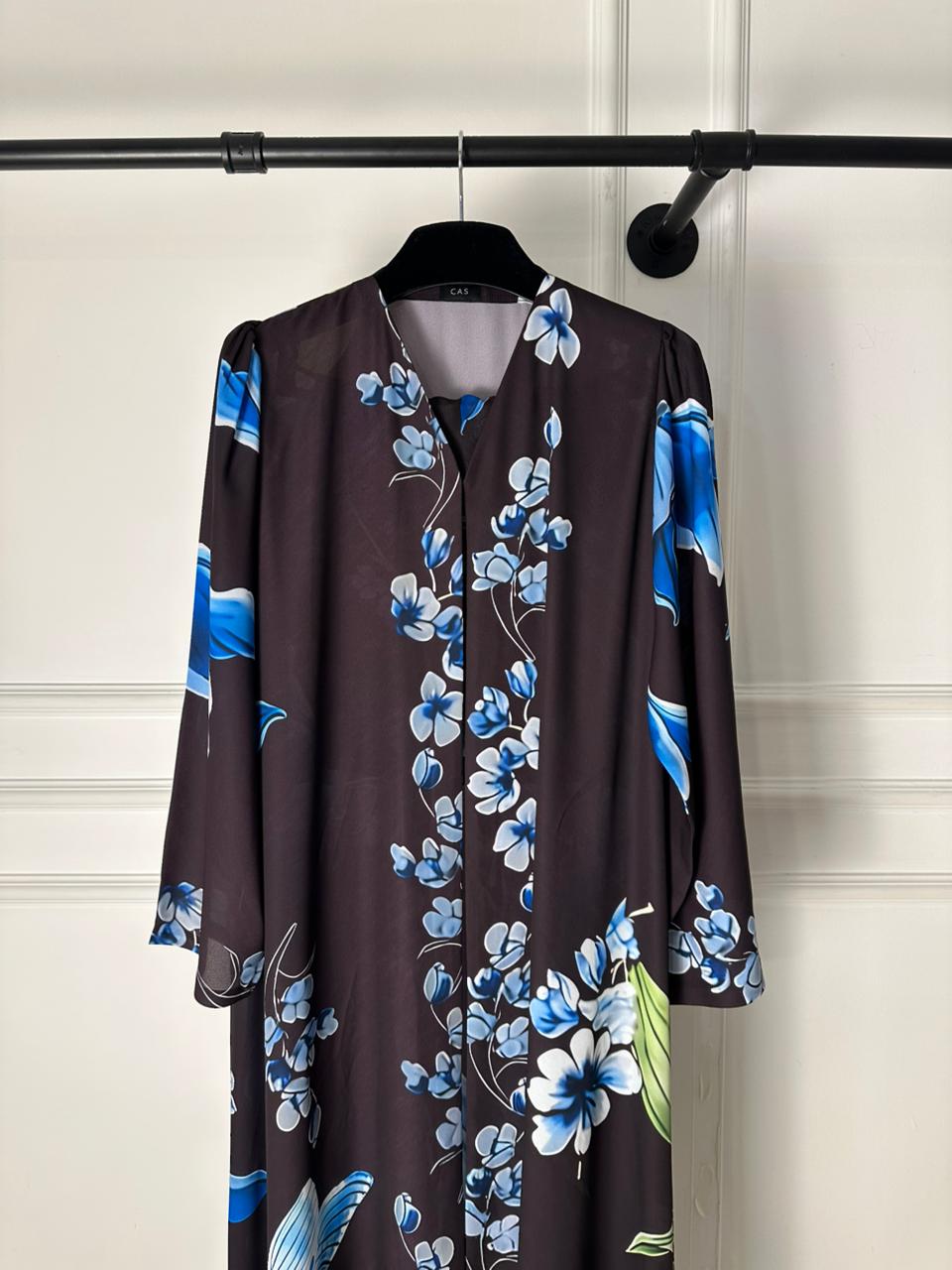 C 2010 Brown Floral Printed Abaya