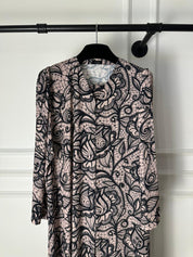 C 2011 Black Beige Printed Abaya