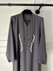 C 2013 Grey Beaded Embroidered Abaya