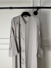 C 2015 Light Grey Beaded Abaya