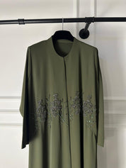 C 2021 Olive Green Beaded Abaya
