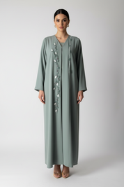 C 2024 Sage Green Beaded Abaya