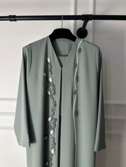 C 2024 Sage Green Beaded Abaya