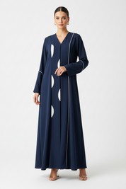 C 2026 Navy White Abaya