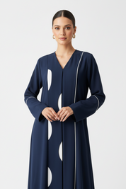 C 2026 Navy White Abaya