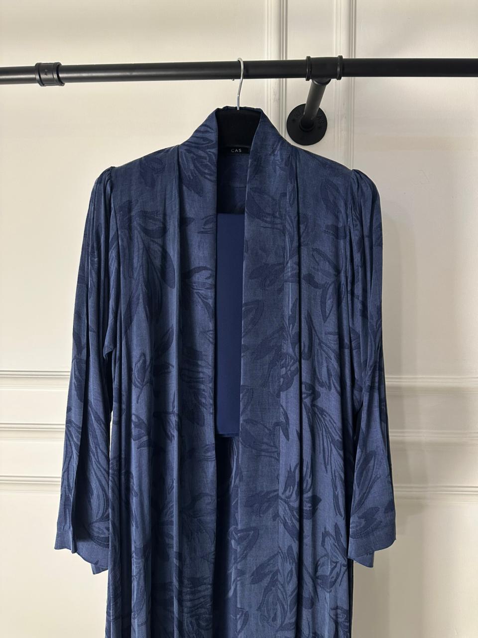 C 2028-01 premium blue floral abaya