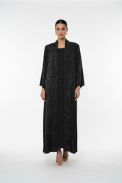 C 2028-02 premium black floral abaya