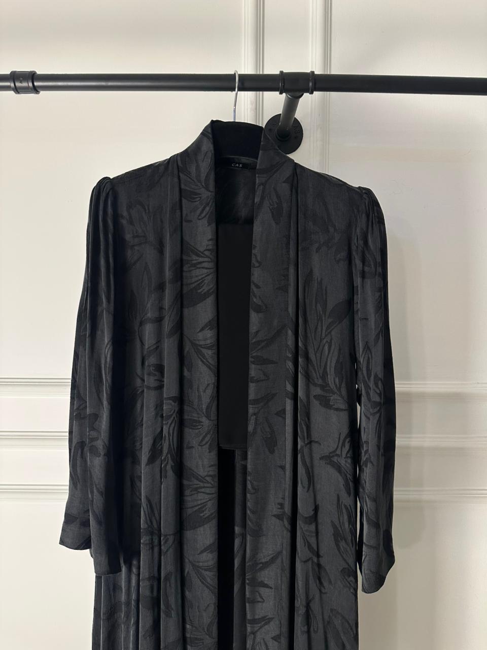 C 2028-02 premium black floral abaya