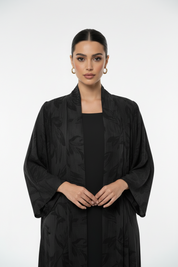C 2028-02 premium black floral abaya