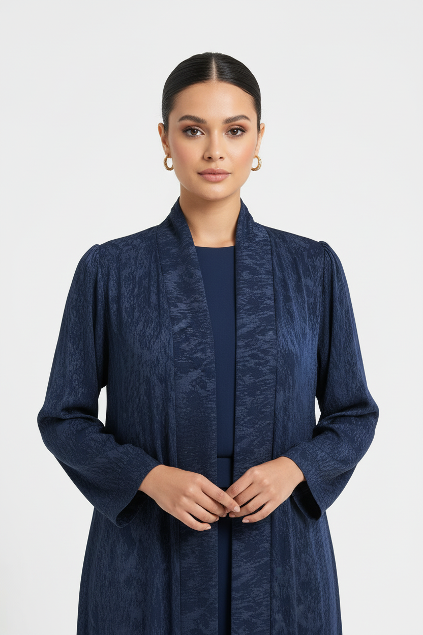 C 2029-01  premium blue printed abaya