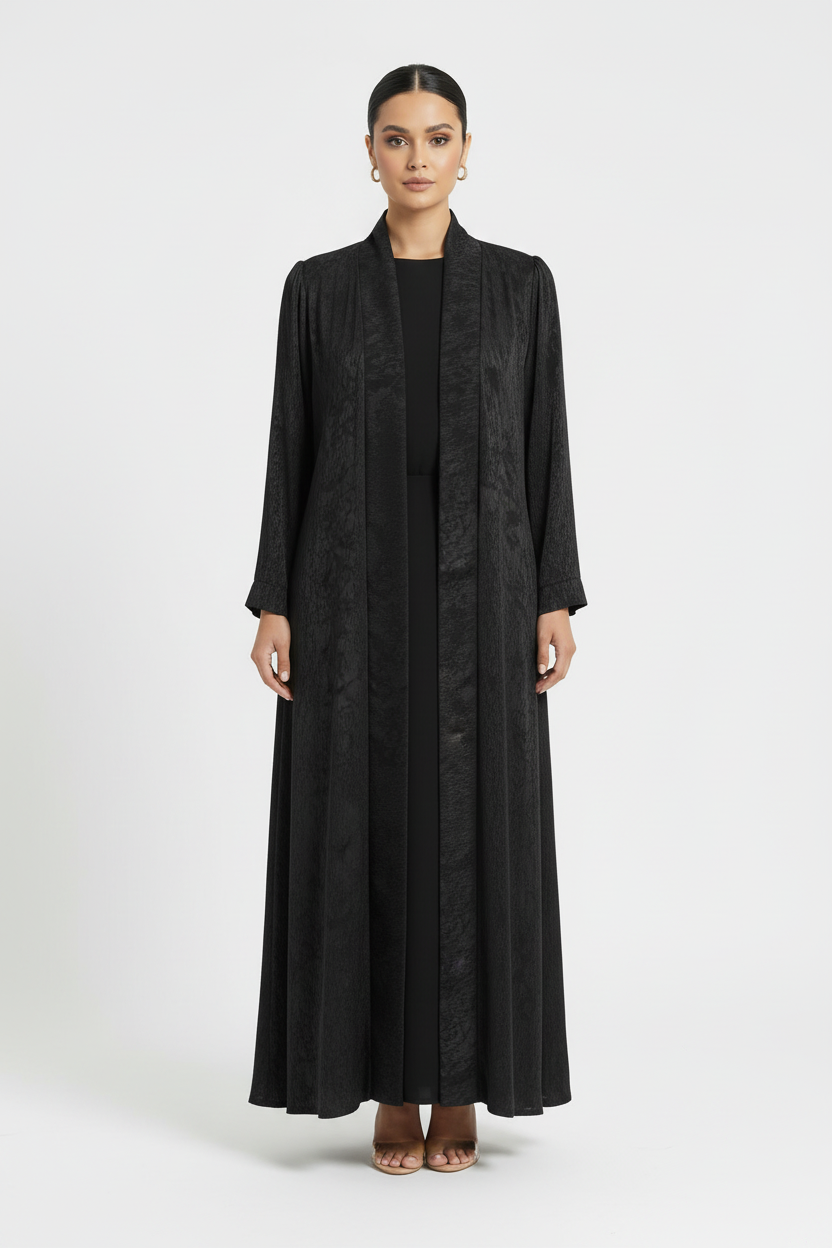 C 2029-02 premium black printed abaya