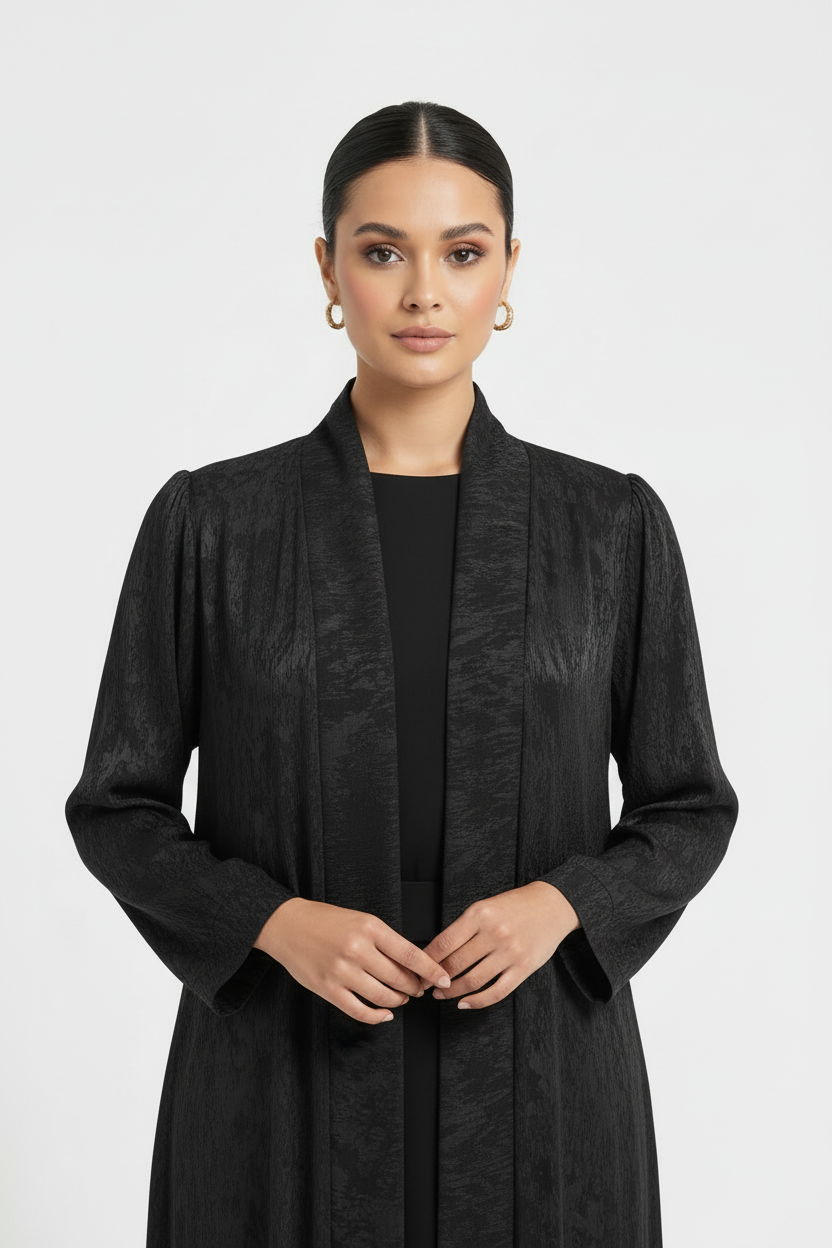 C 2029-02 premium black printed abaya