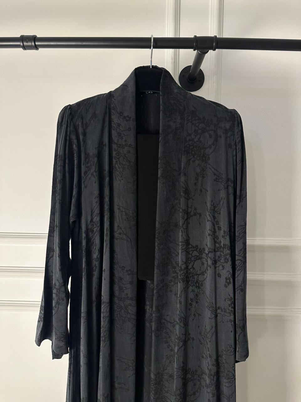 C 2030-02 Premium Black Floral Abaya