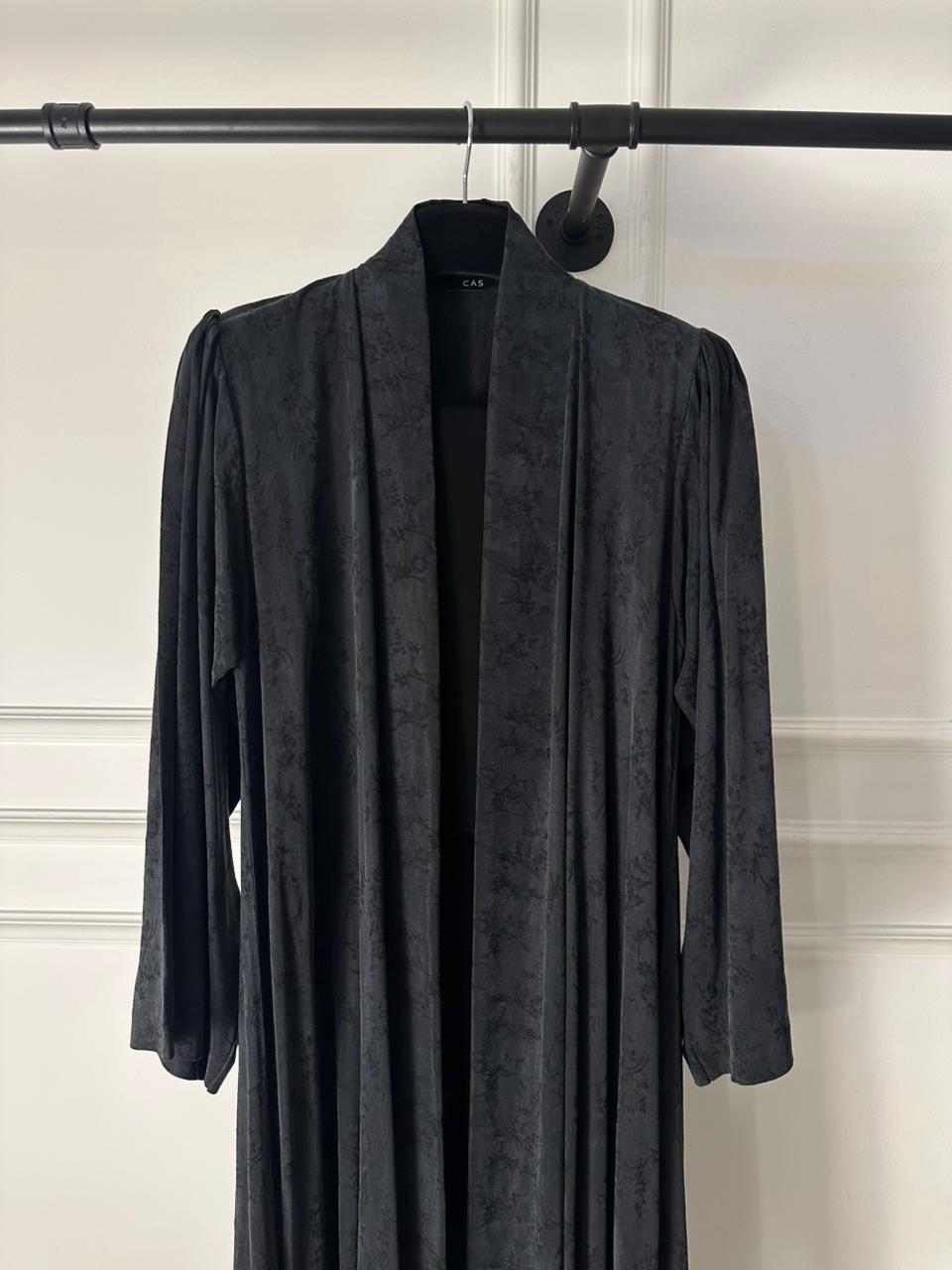 C 2031-01 Premium Black Printed Abaya