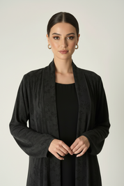 C 2031-01 Premium Black Printed Abaya