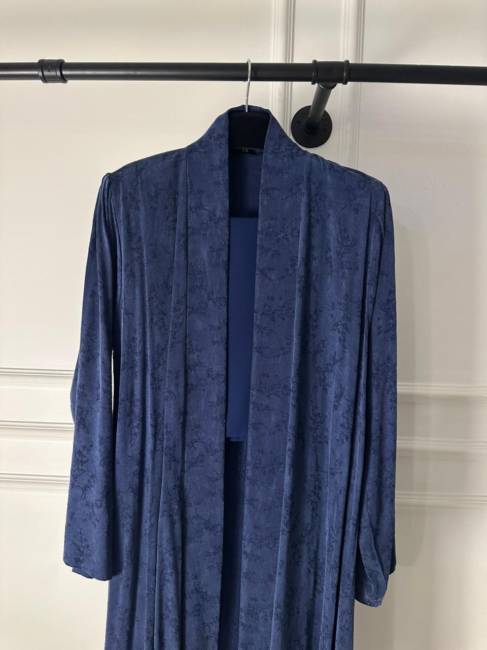 C 2031-02 Premium Blue Printed Abaya