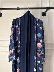 C 2033 Dark Blue Butterfly Reversible Abaya