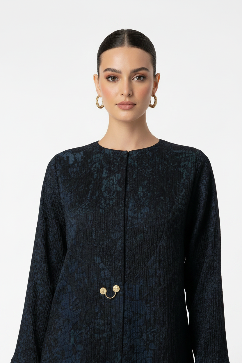 C 2034-03 Navy Blue Abaya
