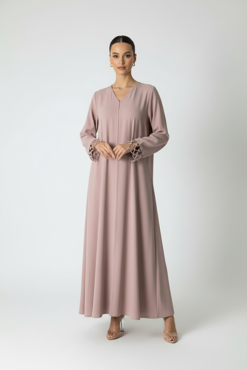 C 2035 Dusty Rose Abaya