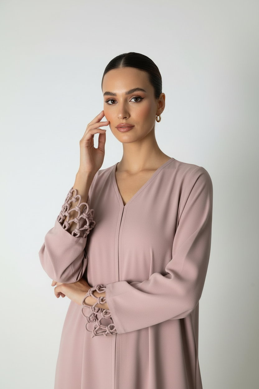 C 2035 Dusty Rose Abaya