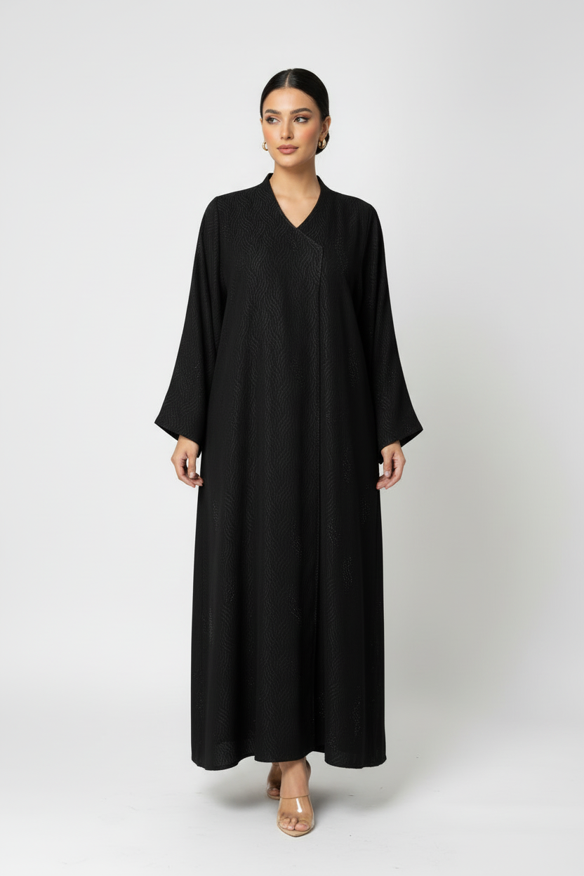 C 2038 Black Beaded Abaya