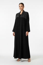 C 2041 Black Crystal Abaya