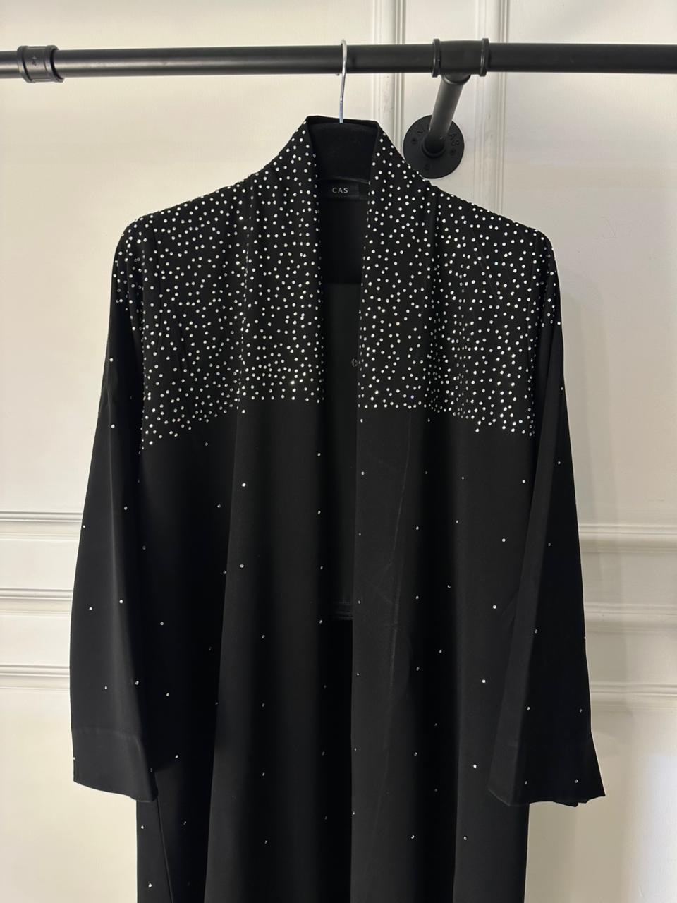 C 2041 Black Crystal Abaya