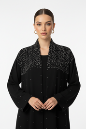 C 2041 Black Crystal Abaya