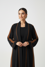 C 2046 Black Brown Abaya