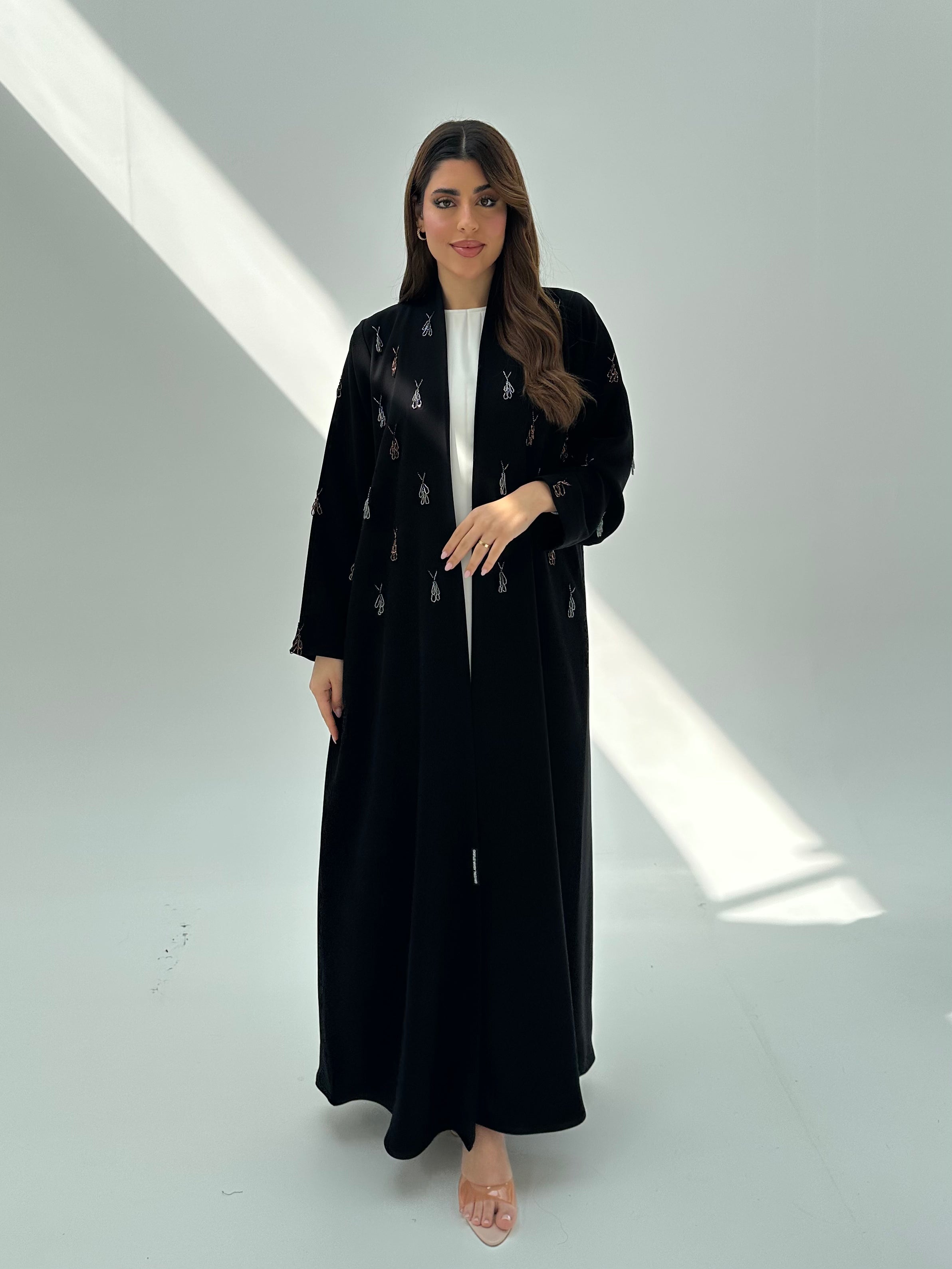C 2048 Black Beaded Abaya