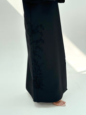 C 2050 Black Beaded Abaya