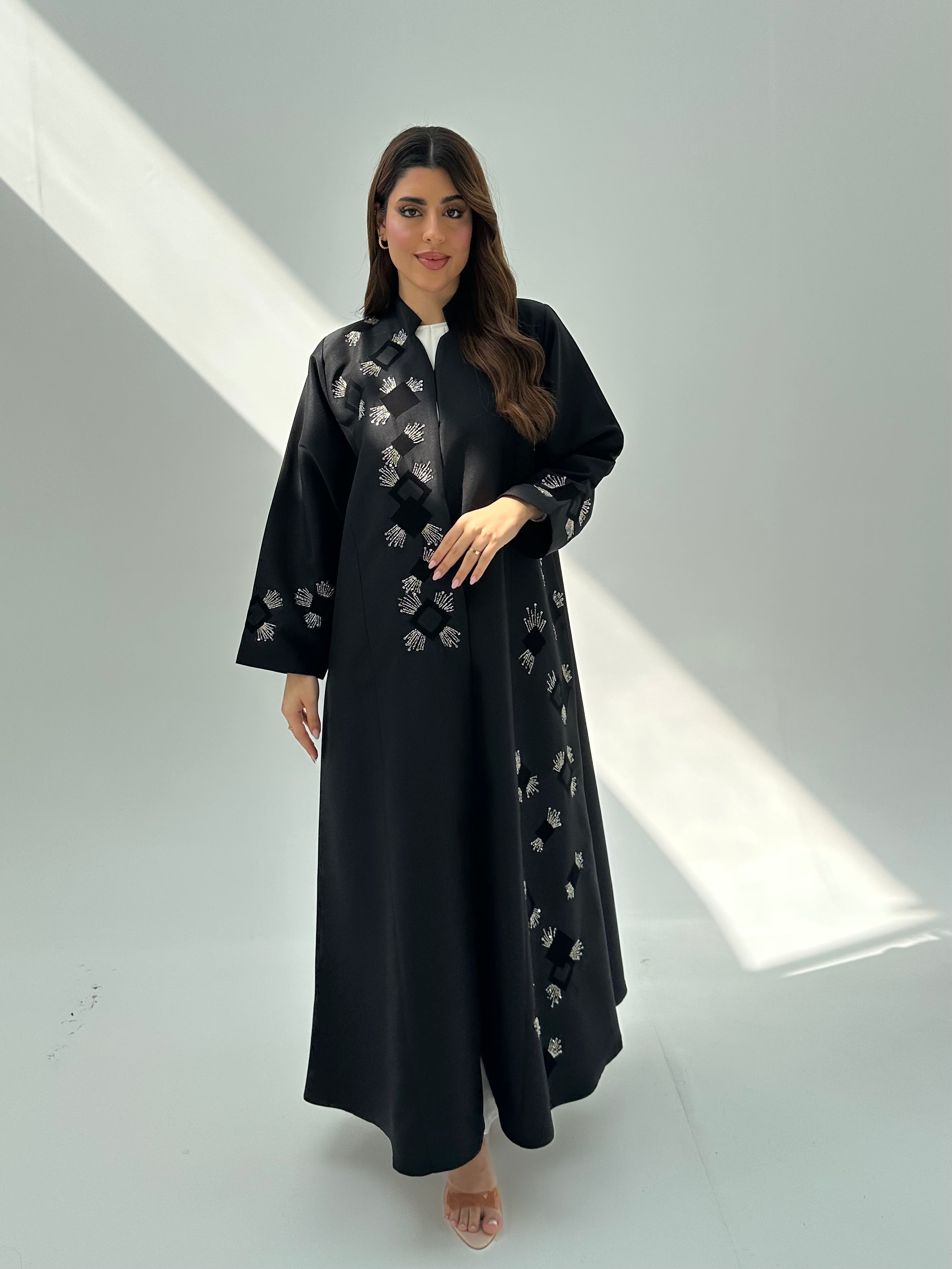C 2052 Black Beaded Abaya